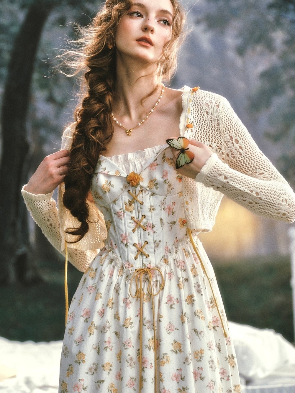 Lacemade Misty Tangerine Grove Corset Dress - Picture 5 of 10